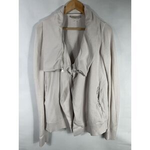 Allsaints Women's Small Light Gray‎ Open Front Mila Dahlia Sweatshirt